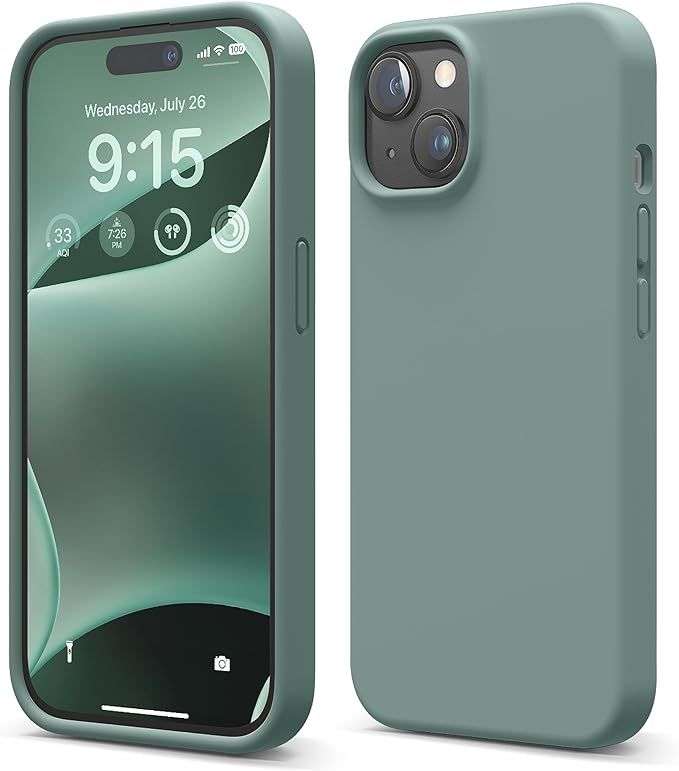 Slim Fit Silicon Cover For iPhone /15Pro/15 Pro Max. Dark Green