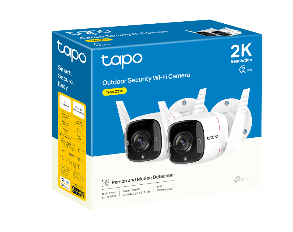 TP-Link Tapo C310 Outdoor Security Wi-Fi Camera (3MP)  Dual Pack
