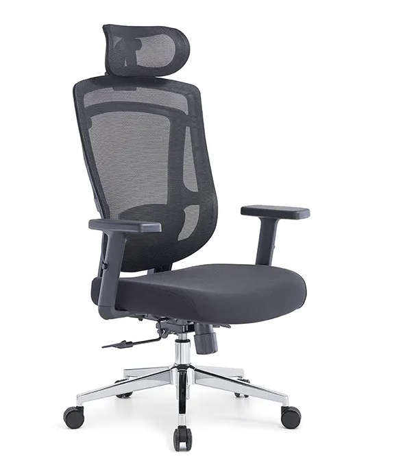 Office Chairs - Ergonomic Mesh with Headrest - Black Colour