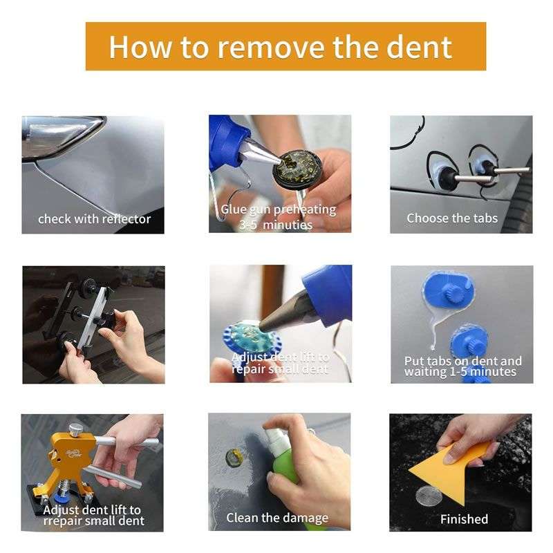 75 Pieces Professional Paintless Auto Dent Repair Kit Set and Puller