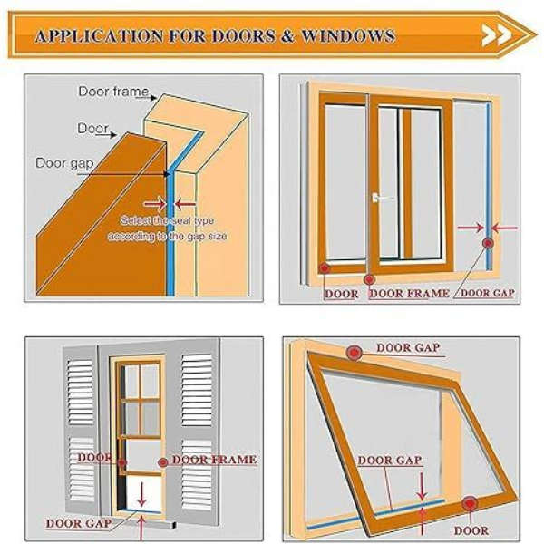 Universal Door and Window Weather Seal and Soundproofing Type I - 10 Metres