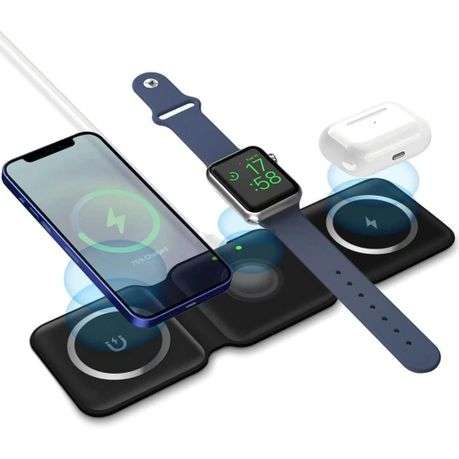 3 in 1 Foldable Magnetic Wireless Charger 15W Fast Charging