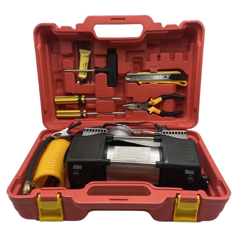 Portable Air Pump Kit With Tyre Repair Kit-EJC