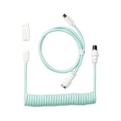 Keychron - Coiled Aviator Cable - Mint/Straight - Keychron - Coiled Aviator Cable - Mint/Straight