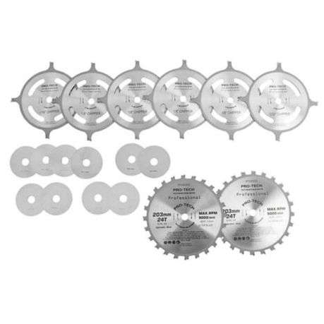 Pro-Tech - Dado Set - 230mm x 15.88 x 24T 4 x 1/8" 3/32"1/16" Chip 27.5mm - Pro-Tech - Dado Set -...
