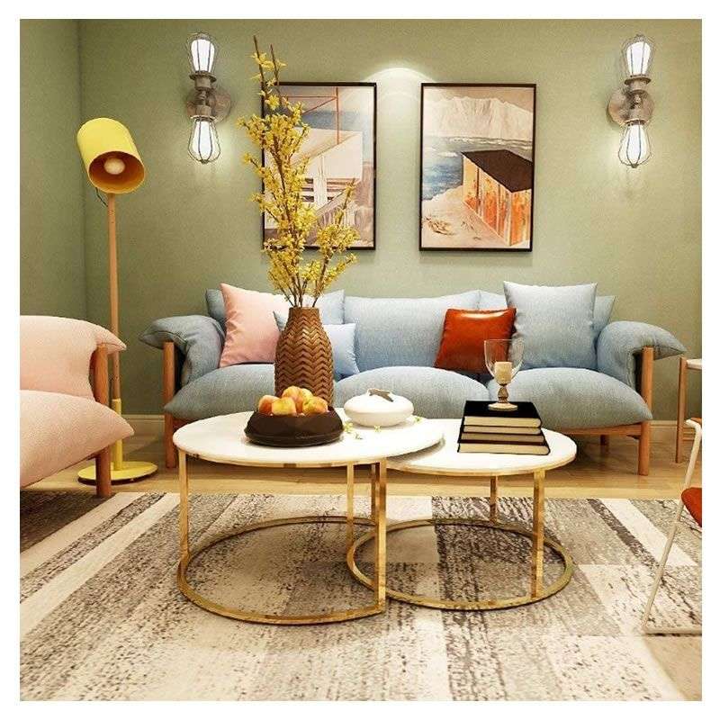 Marble Top Nesting Coffee Table - Set Of 2