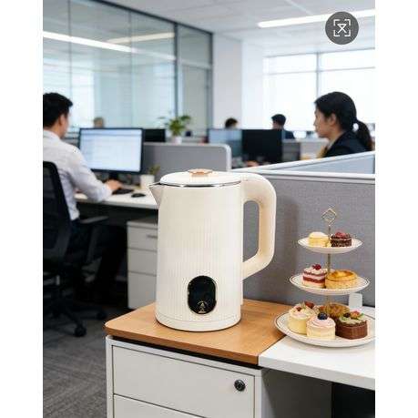 White 1.8L Kettle with Automatic Shut-Off for Easy Serving