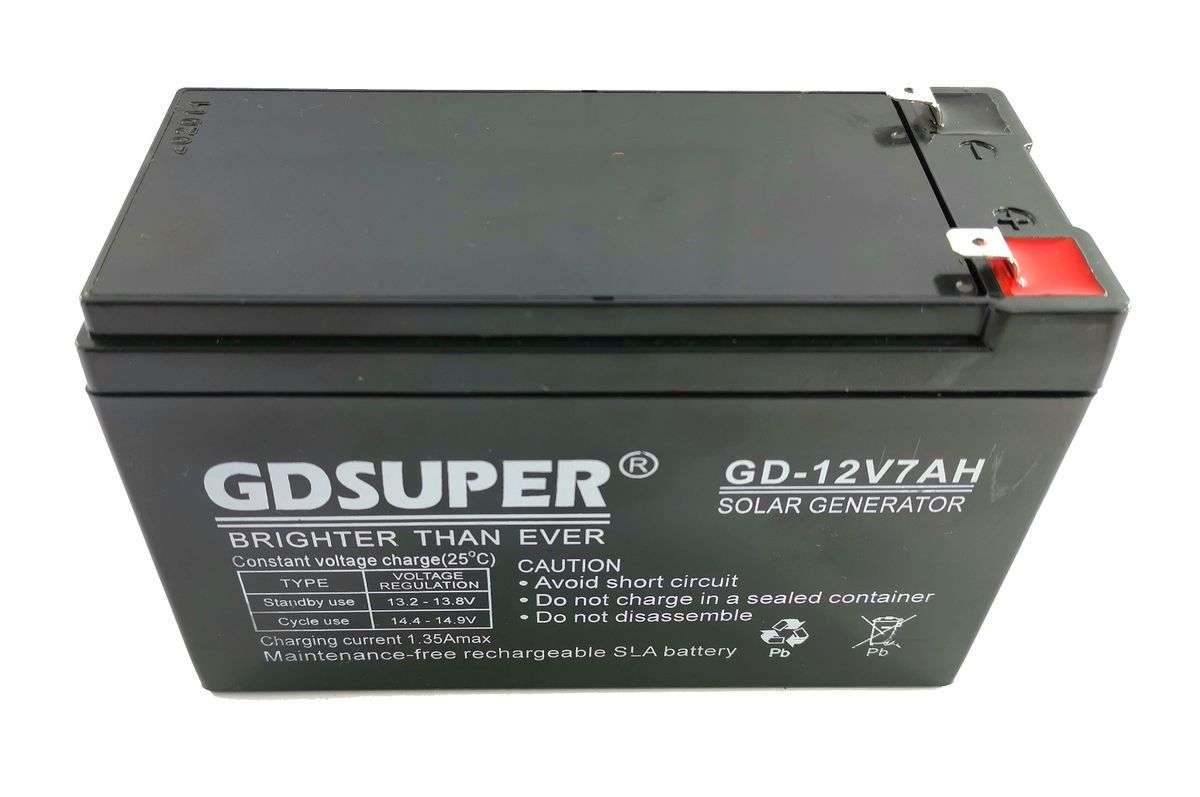 GD SUPER 12V 7Amps SOLAR Battery for UPS, Gate Motors, Garage Motors, Alarm Systems etc