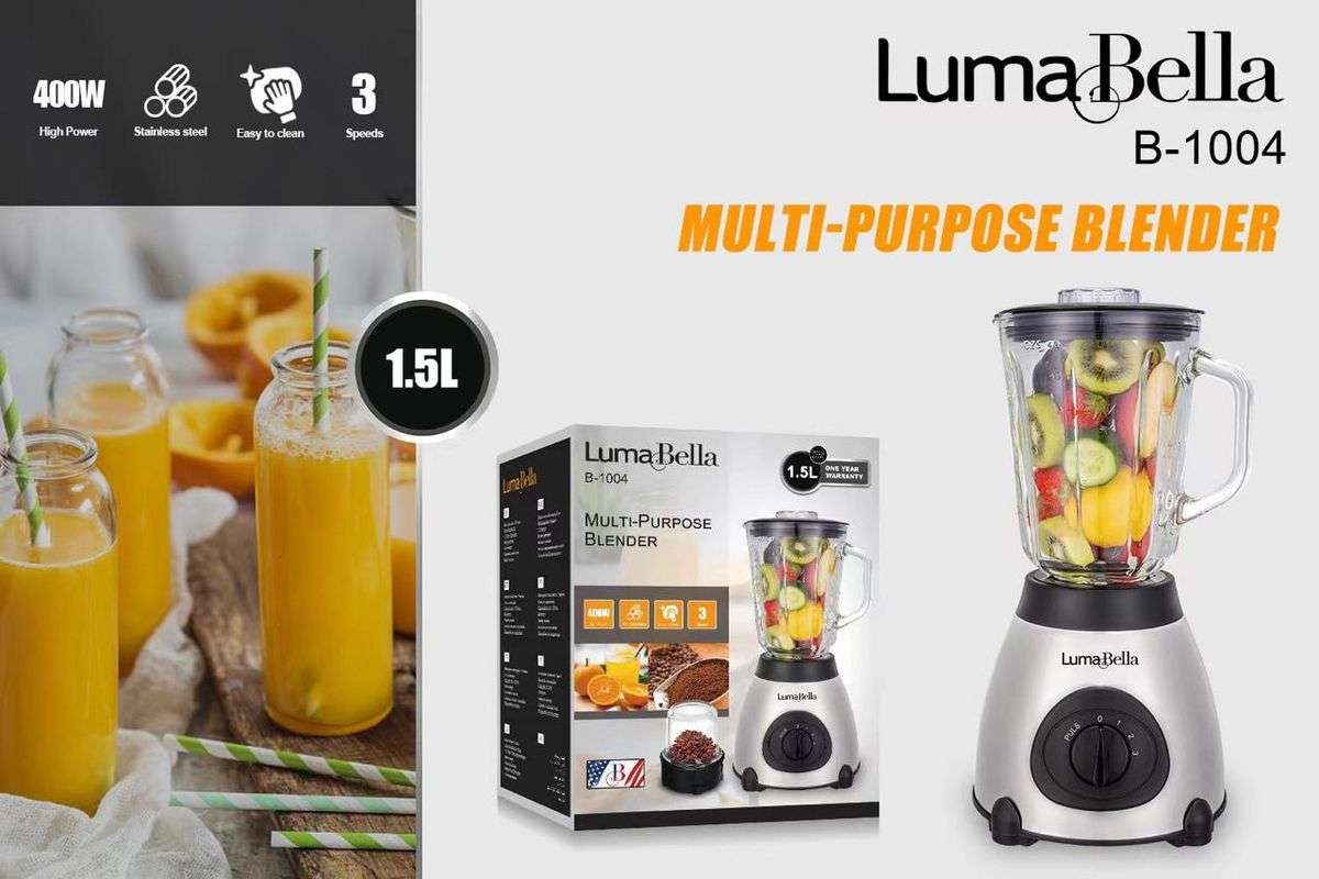 Luma Bella Glass 1.5 L Multiple Speeds Jug Blender