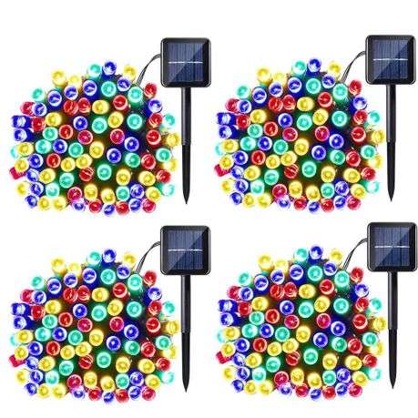 Set of 4 - Indoor/Outdoor Solar Powered Fairy Lights 10M - RGB