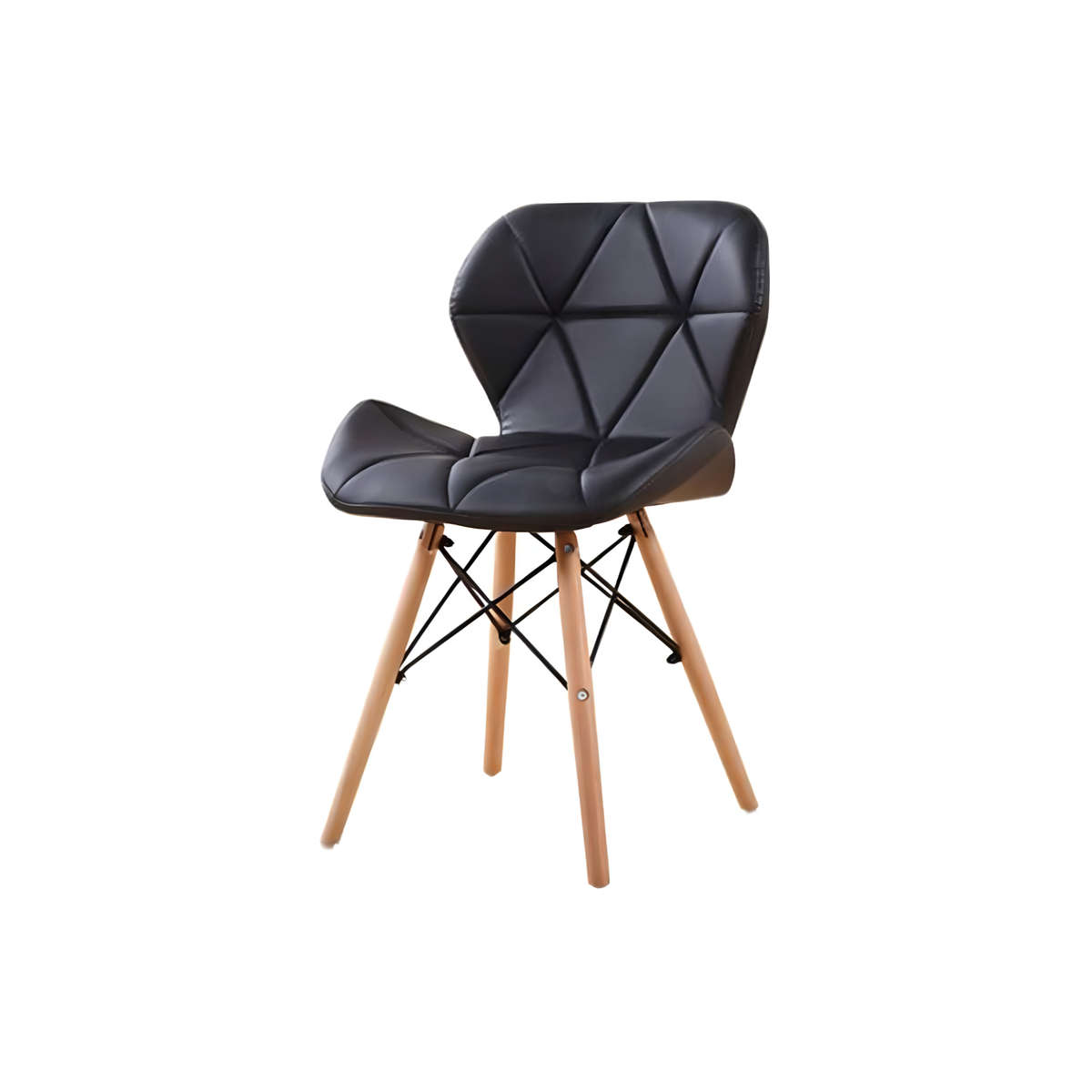 Set Of 2 Multi-Functional Butterfly Leather Dining Chair with Wood Legs