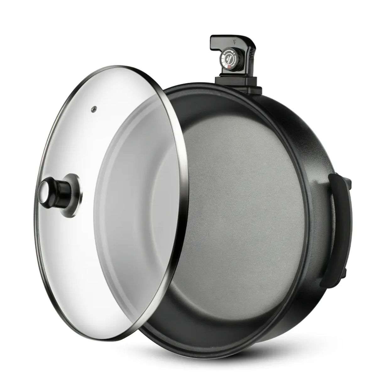 Black Non-Stick Electric Pizza Pan - 1500W