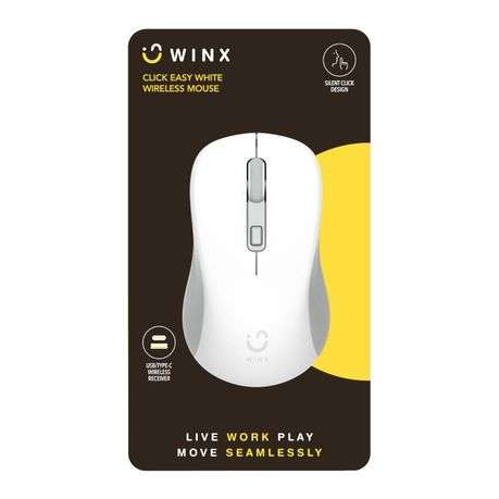 WINX - Click Easy 1600DPI 2.4GHz Wireless Mouse - White - WINX - Click Easy 1600DPI 2.4GHz Wirele...