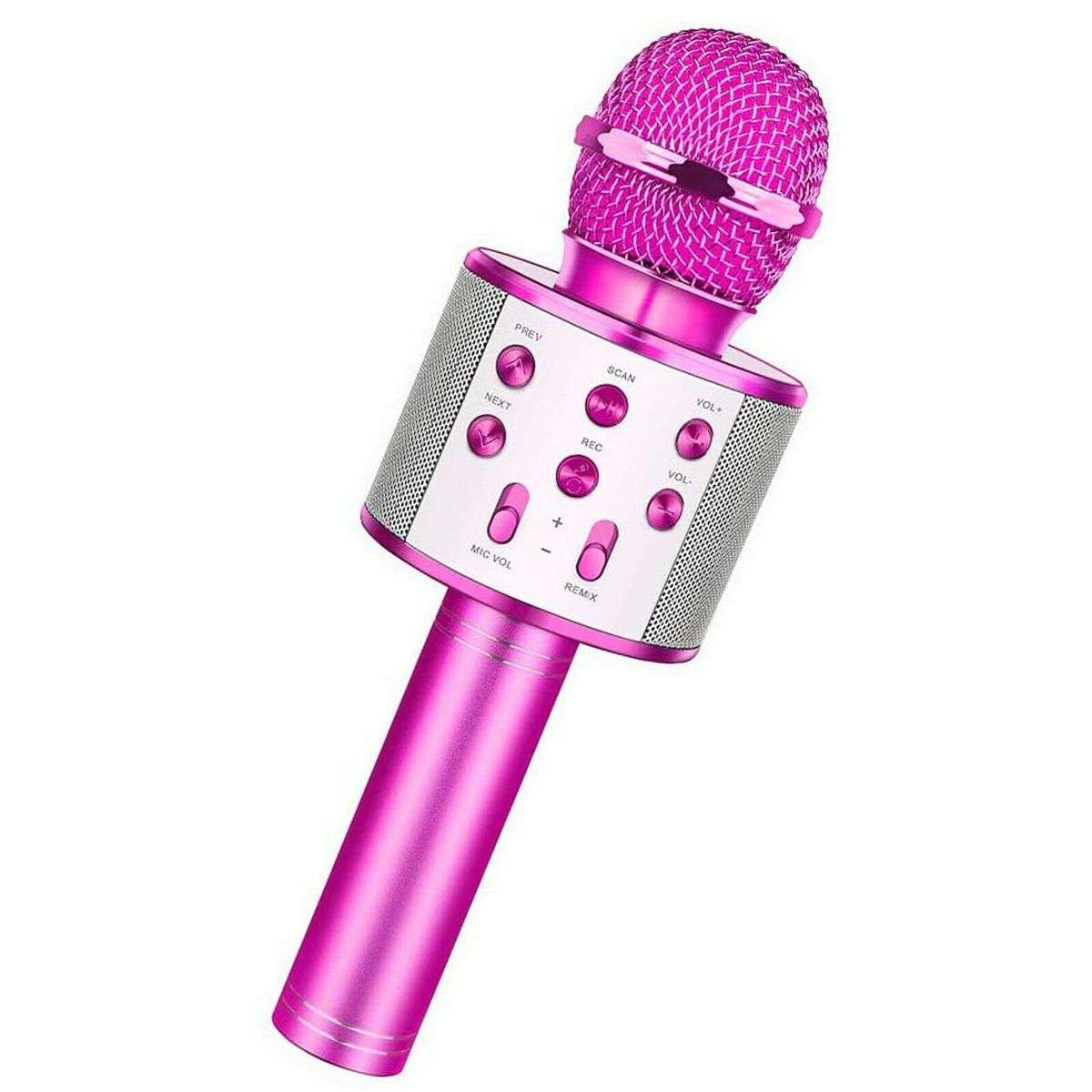 Bluetooth wireless karaoke microphone - Pink, Silver