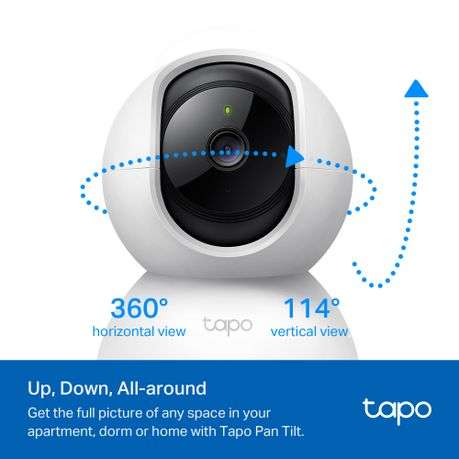 Tp-Link - Tapo C210P2 (2-Pack) Pan/Tilt 2K 3MP Wi-Fi Security Camera - Tp-Link - Tapo C210P2 (2-P...