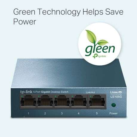 Tp-Link - LS105G 5-Port 10/100/1000Mbps Desktop Switch | Steel Housing - Tp-Link - LS105G 5-Port ...