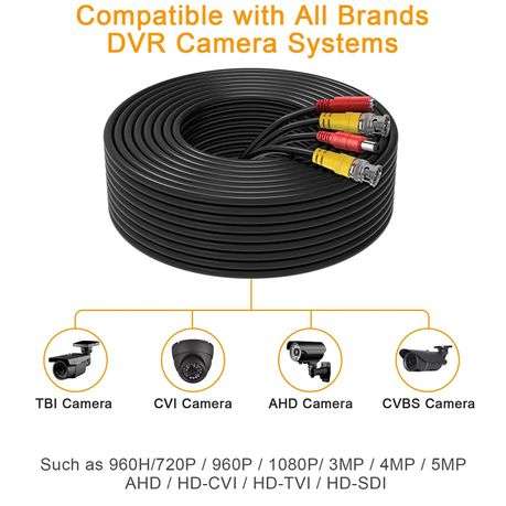 20m Power & Video Ready Plug and Play (CCTV Camera Cable SET Of 4)