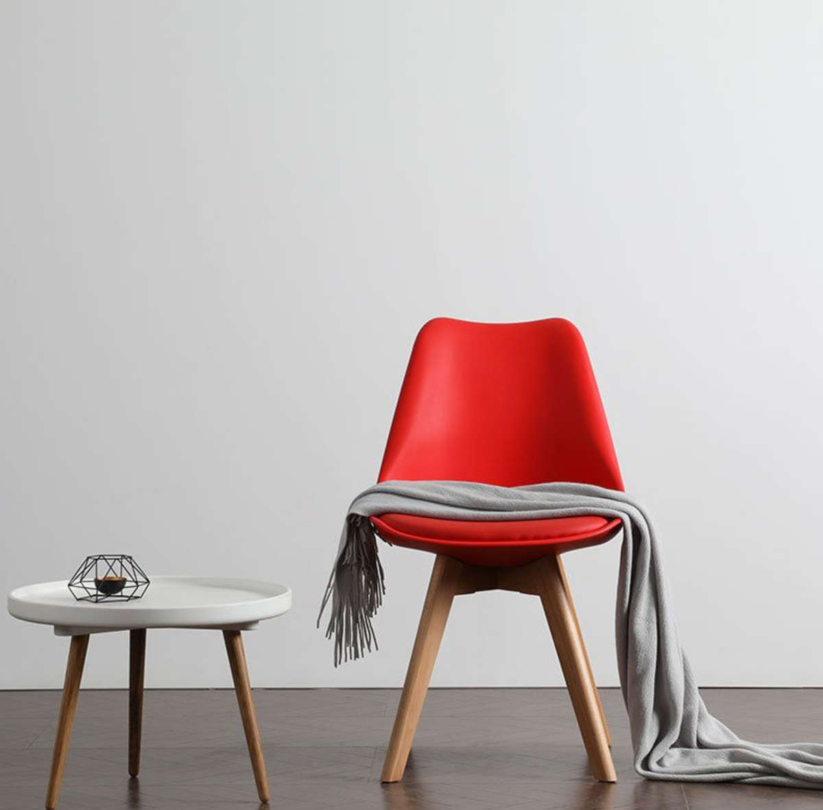 Modern Scandinavian Dining Chair - Red- 2 Pack