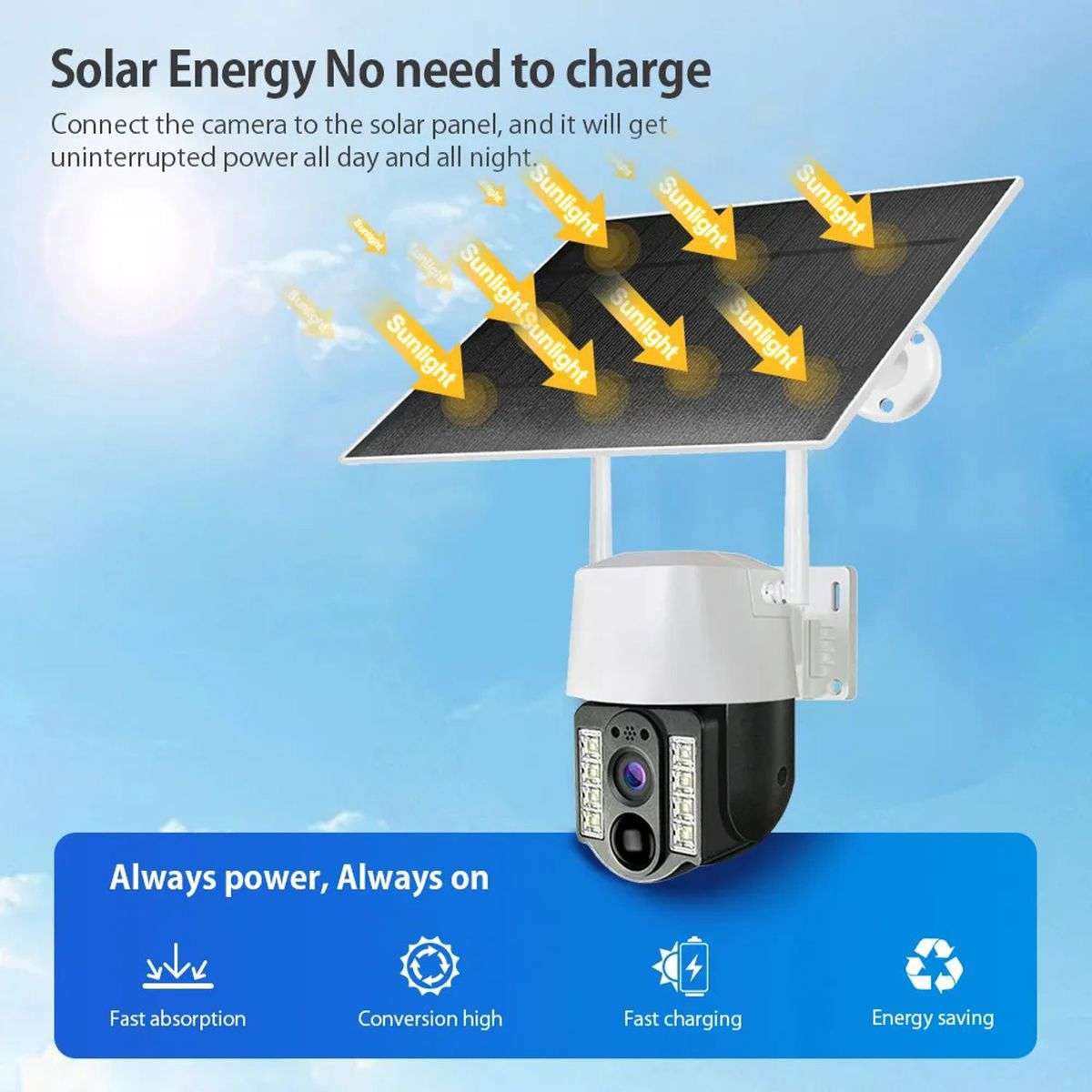 4G Solar Panel Power PTZ Camera V380 Pro 1080P Outdoor Wireless Security 4G Solar Battery CCTV IP C