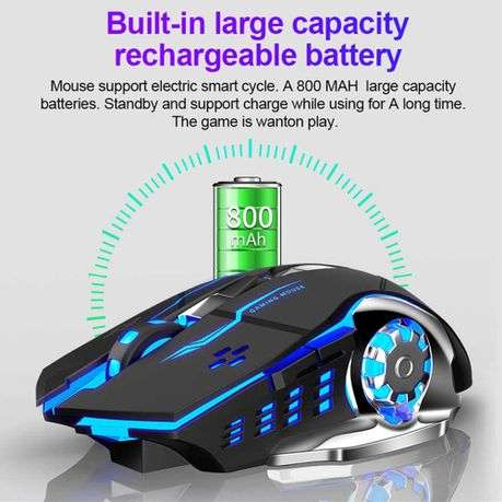 AULA RGB Backlit Gaming Wireless Mouse with Side Buttons 2.4G-SC100-Black