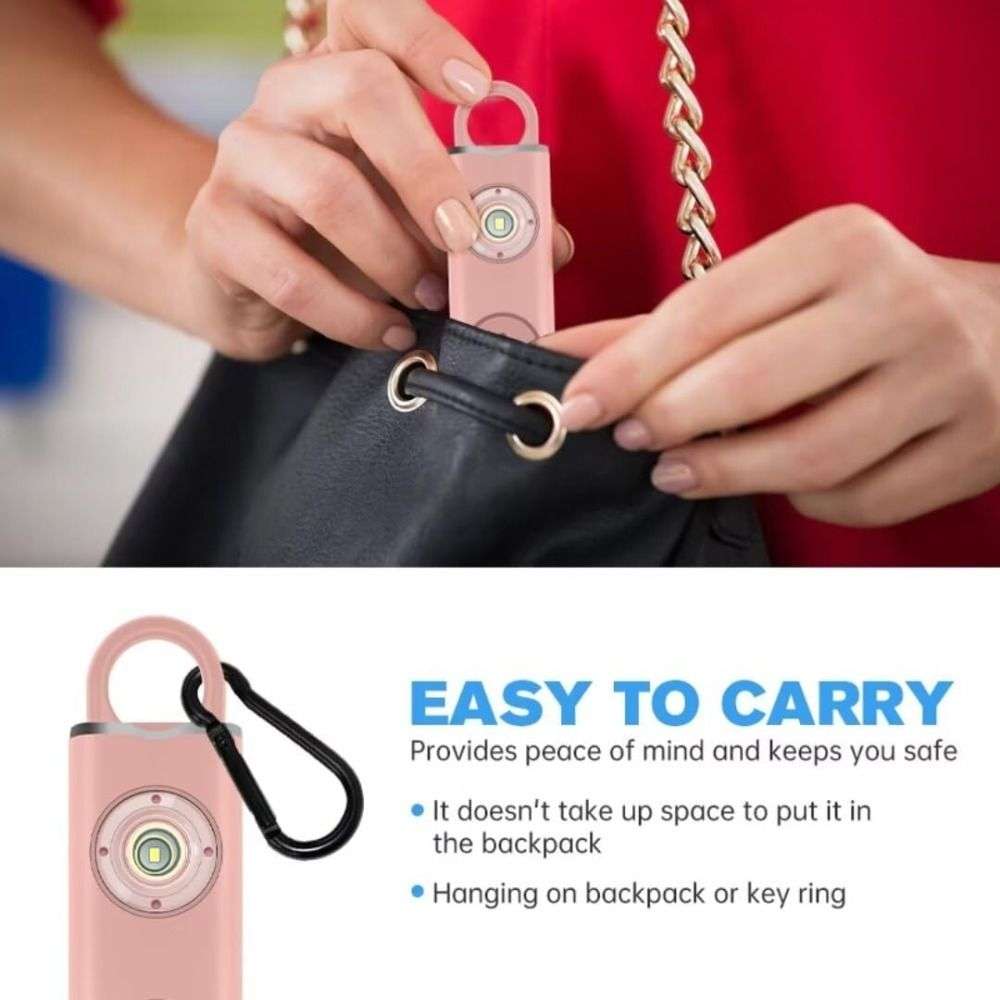 Personal Alarm & Strobe Light keyring White