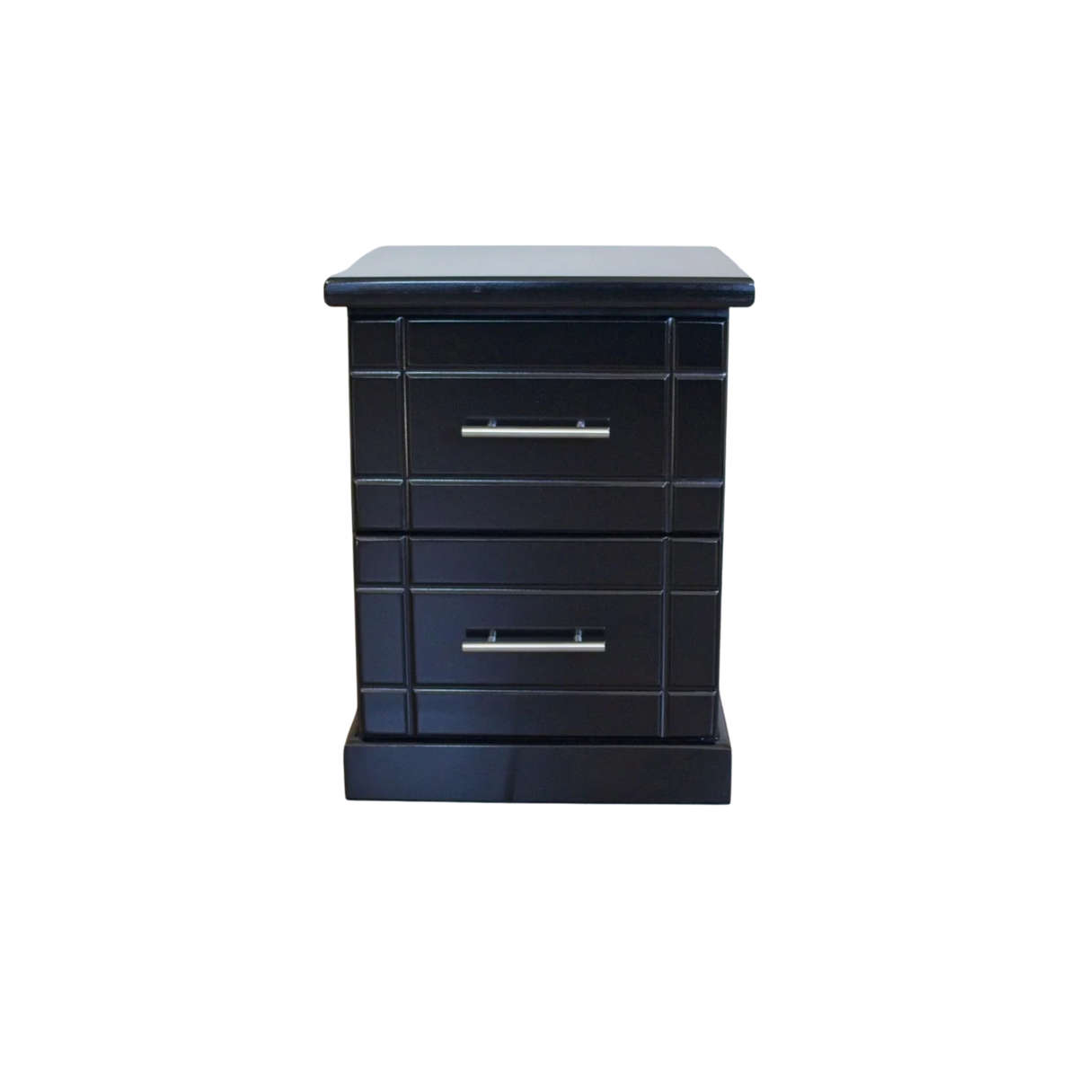 Bedside Pedestal  2 Drawer Handmade Bedroom Side Table- Black