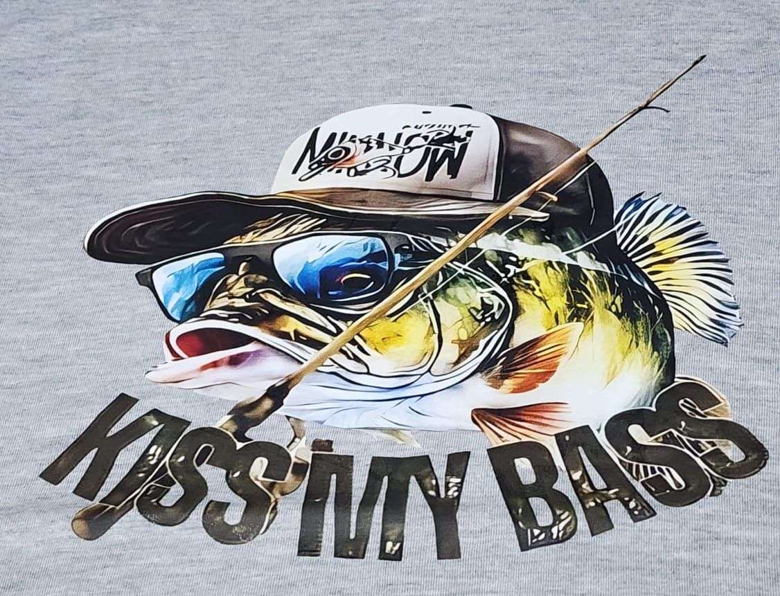 Printed T-Shirt Kiss my bass - S