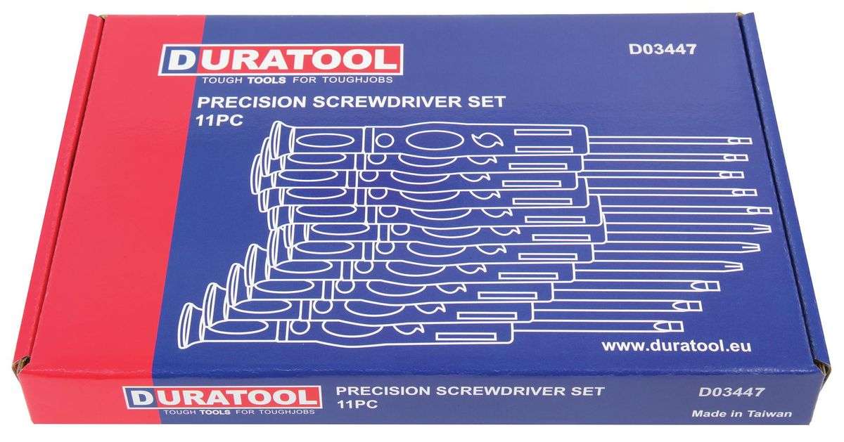 Duratool (D03447) Screwdriver Set, Precision, 11 Piece