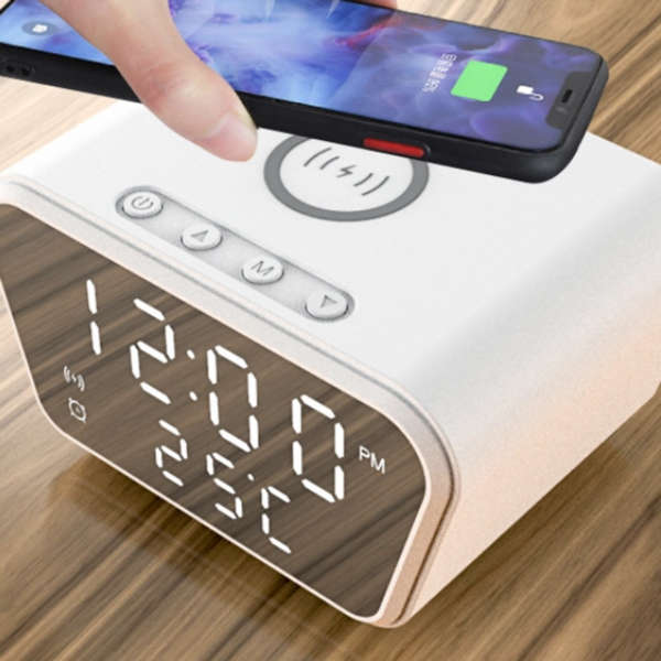 Aerbes AB-SJ44 Alarm Clock With 15W Wireless Charger and Temperature