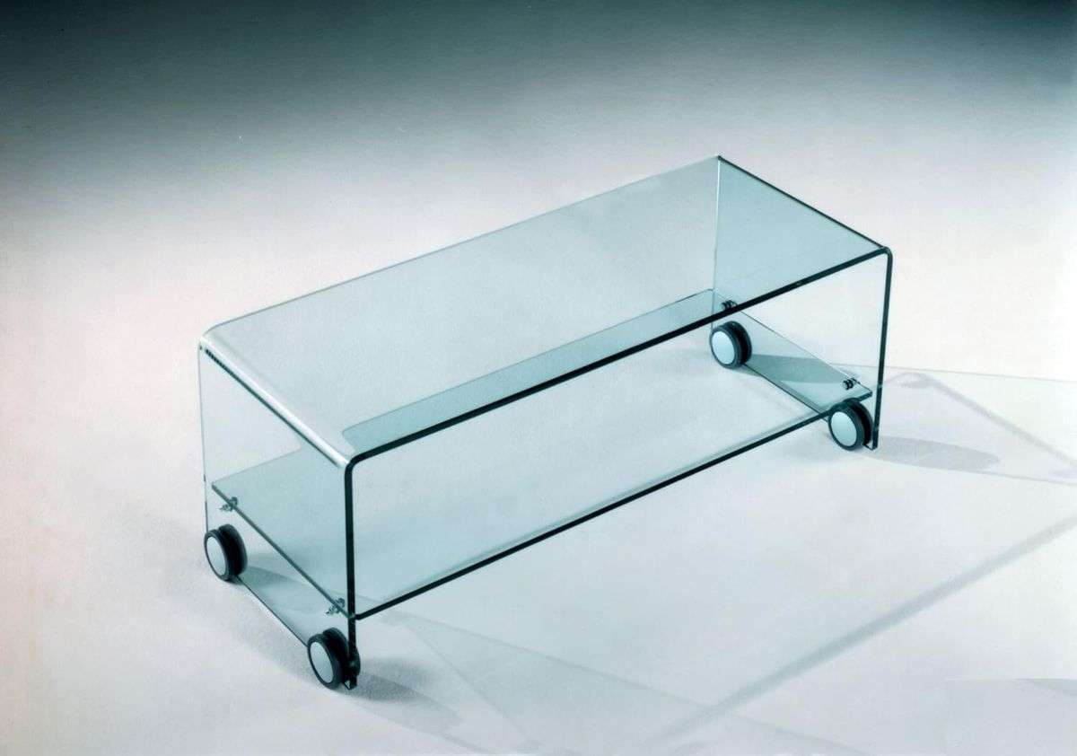 Modern Glass Coffee Table With Wheels