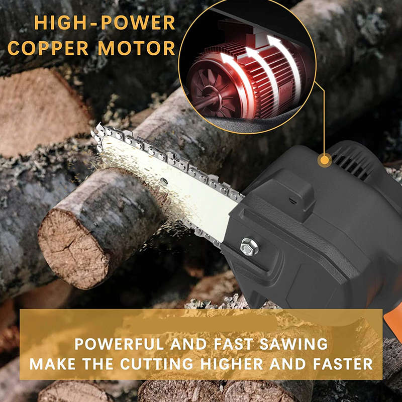 Mini Chainsaw Cordless, Handheld Electric Power Chain Saw, for Tree Trimming Wood Cuttting