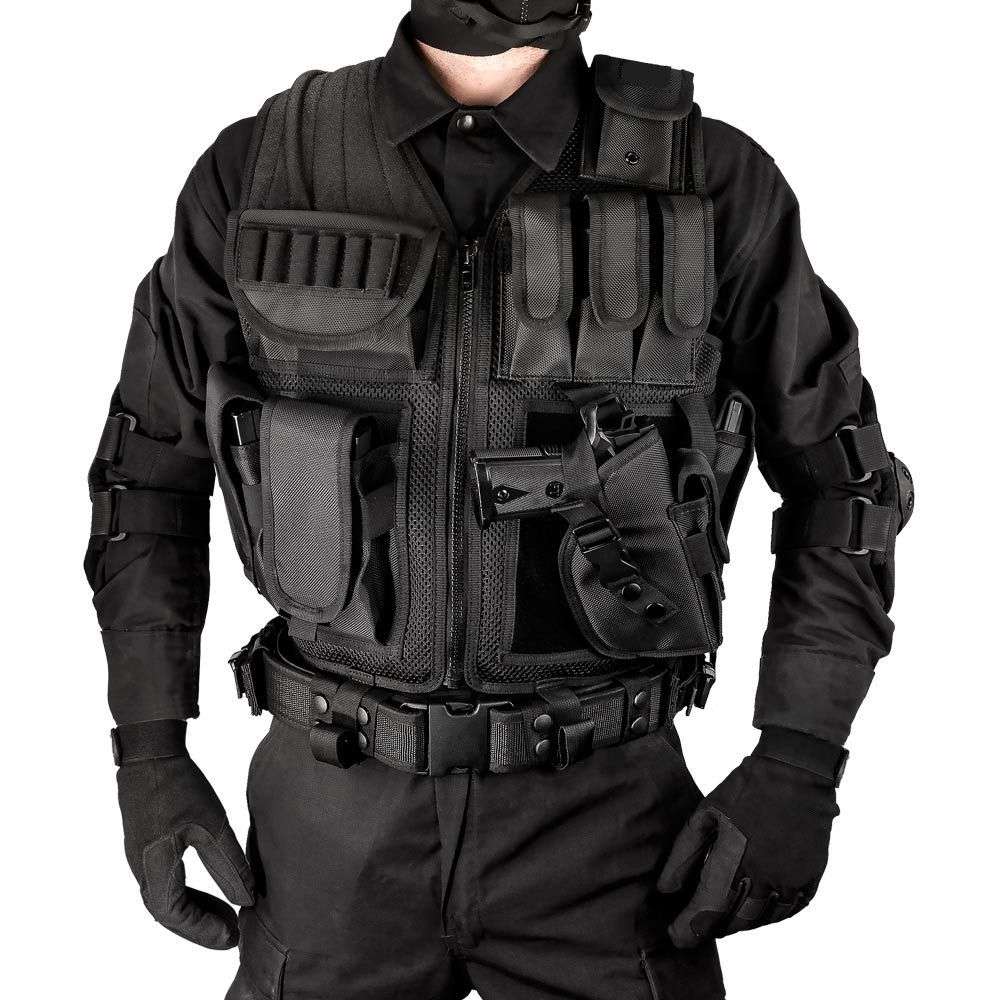 Used Black Tactical Vest with MultiPocket Design