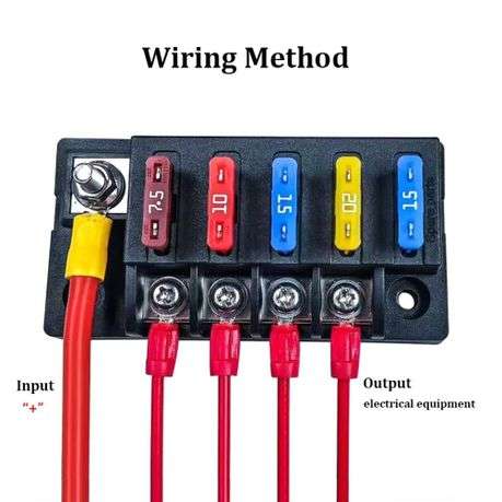 Car 4-Way Blade Fuse Box with Cover DC 32V for Car Boat