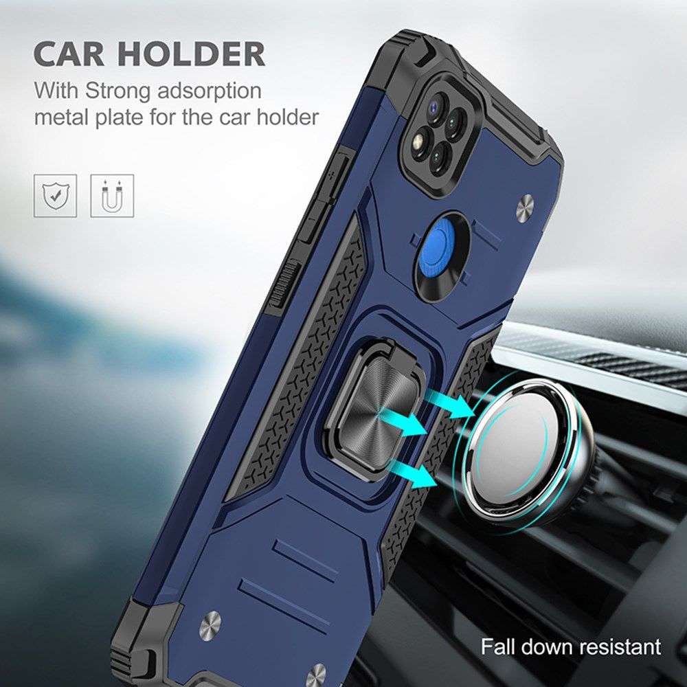 Shockproof Kickstand Ring Stand Armor Case for Xiaomi Redmi 9C