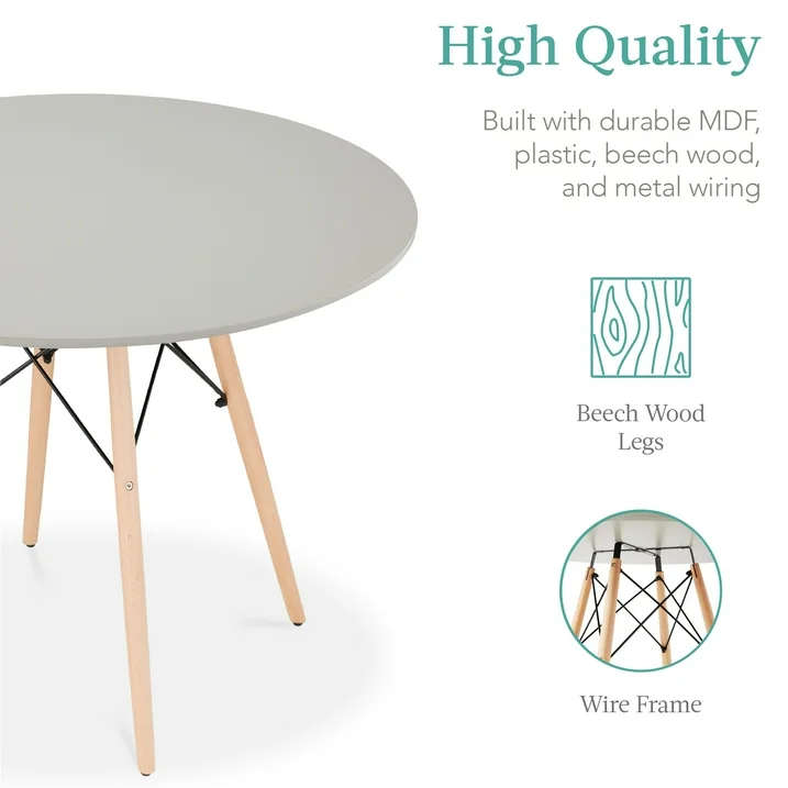 Dining Suites / Sets - Round Dining Table with Four Chairs - Grey Colour