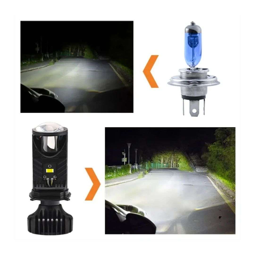 H4 14000LM 70W Mini Lens LED Projector Headlight Bulbs -CSP Chip, Pack of 2