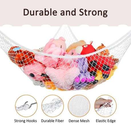 Corner Hanging Hammock for Soft Toy and Plush Storage 2 Pack