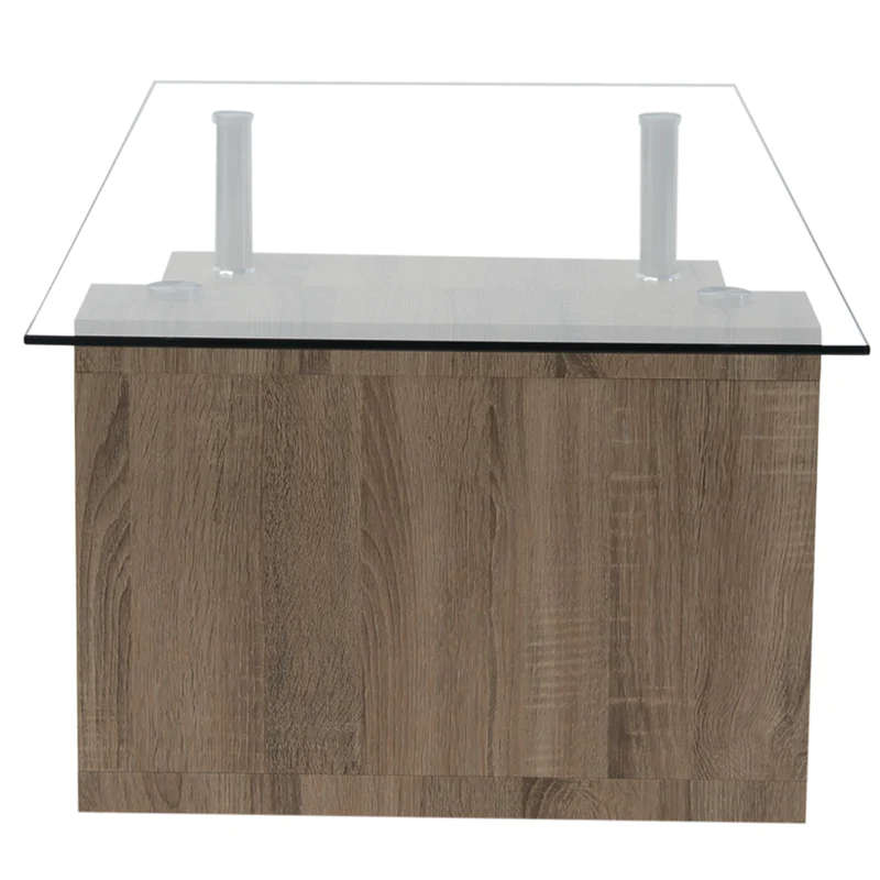 Coffee Tables - Tempered Glass Top - Wooden Base