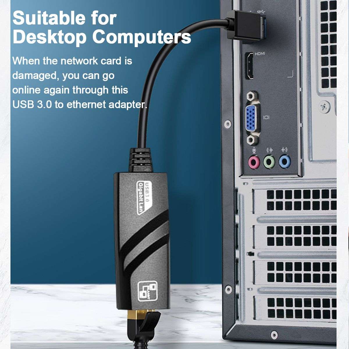 USB 3.0 to Ethernet Adapter Supports 10/100/1000 Mbps