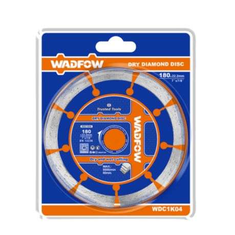Wadfow - Diamond Cutting Disc for Concrete - 180mm - Wadfow - Diamond Cutting Disc for Concrete -...