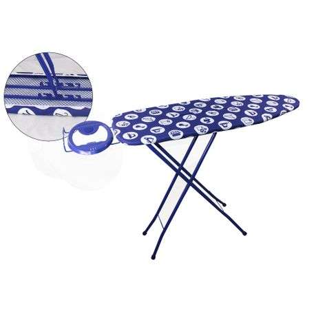 130x34cm Adjustable 4 Leg Steel Mesh Ironing Board with Rest - Blue (PLEASE READ DESCRIPTION)