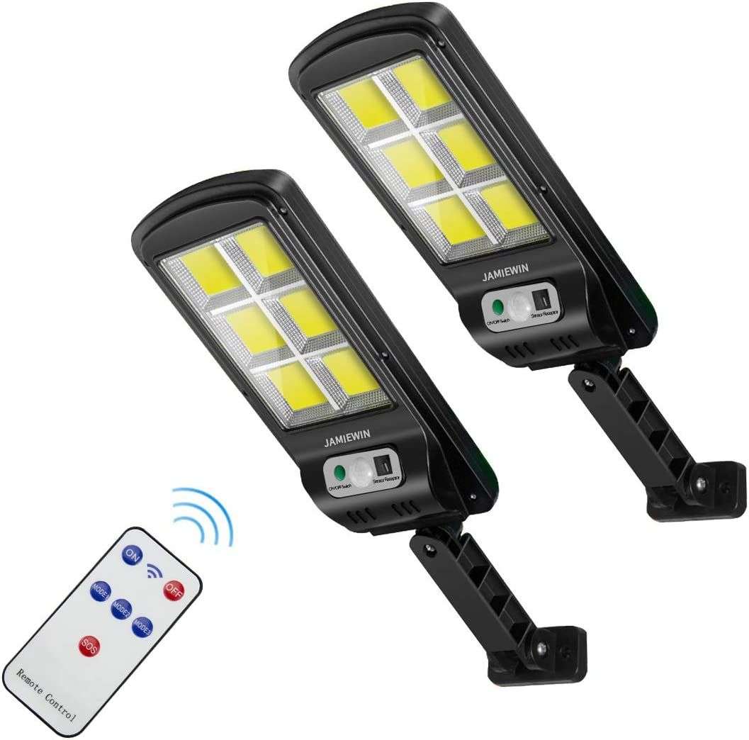 Outdoor 60W 120 LED Solar Motion Street Lamp - Set Of 2