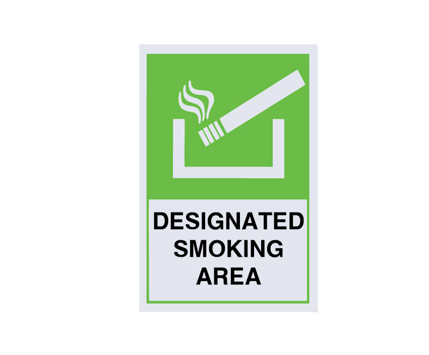 Designated Smoking Area ABS Safety Sign Boards