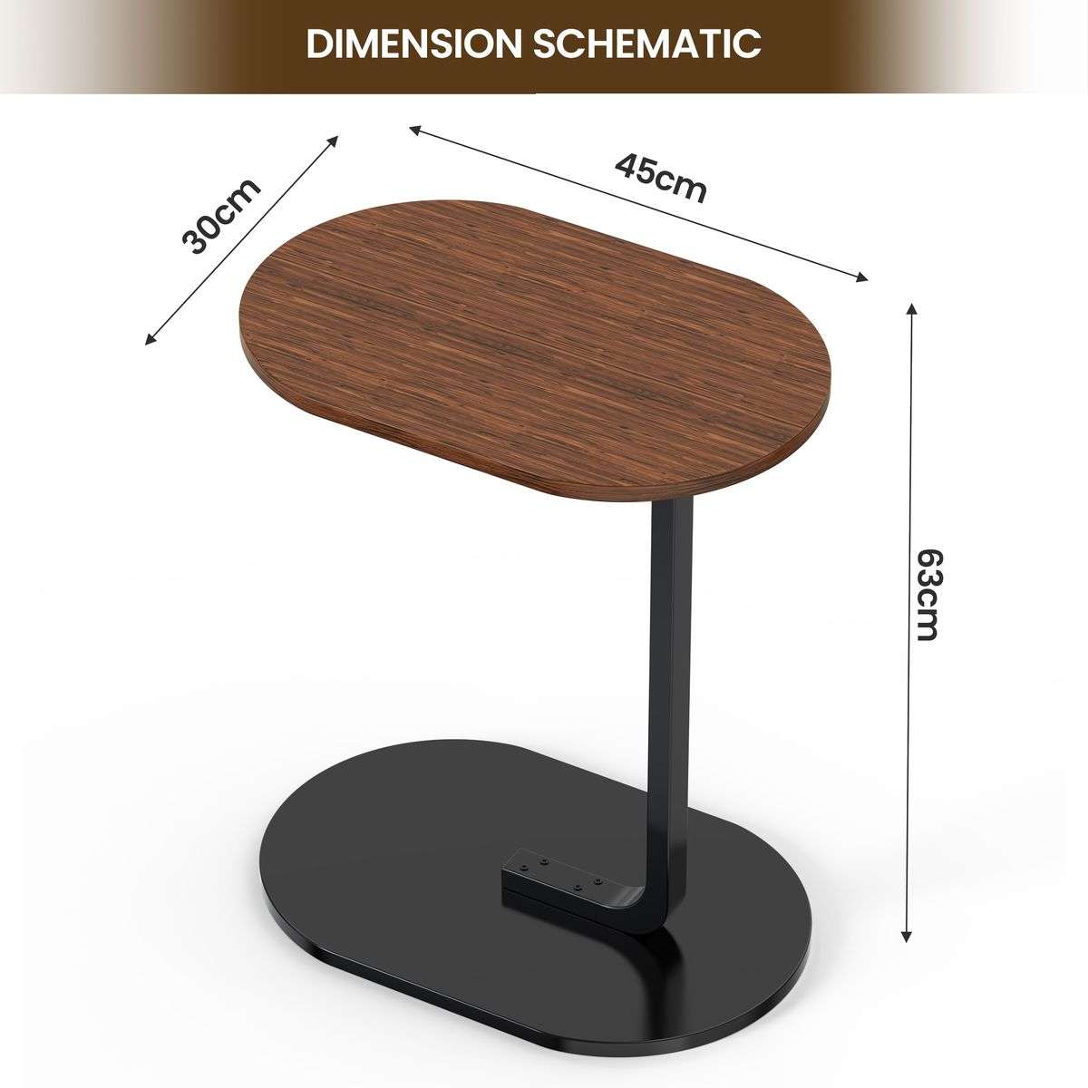 Coffee Table C-Shape Side Table Wooden End Table Couch Table Snack Table