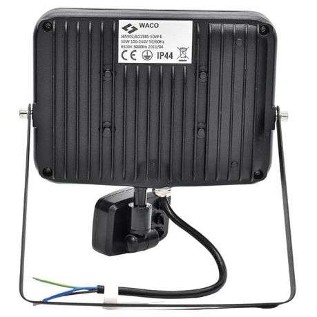 Waco - LED Floodlight with Sensor 50W Slimline - 6500K - Waco - LED Floodlight with Sensor 50W Sl...