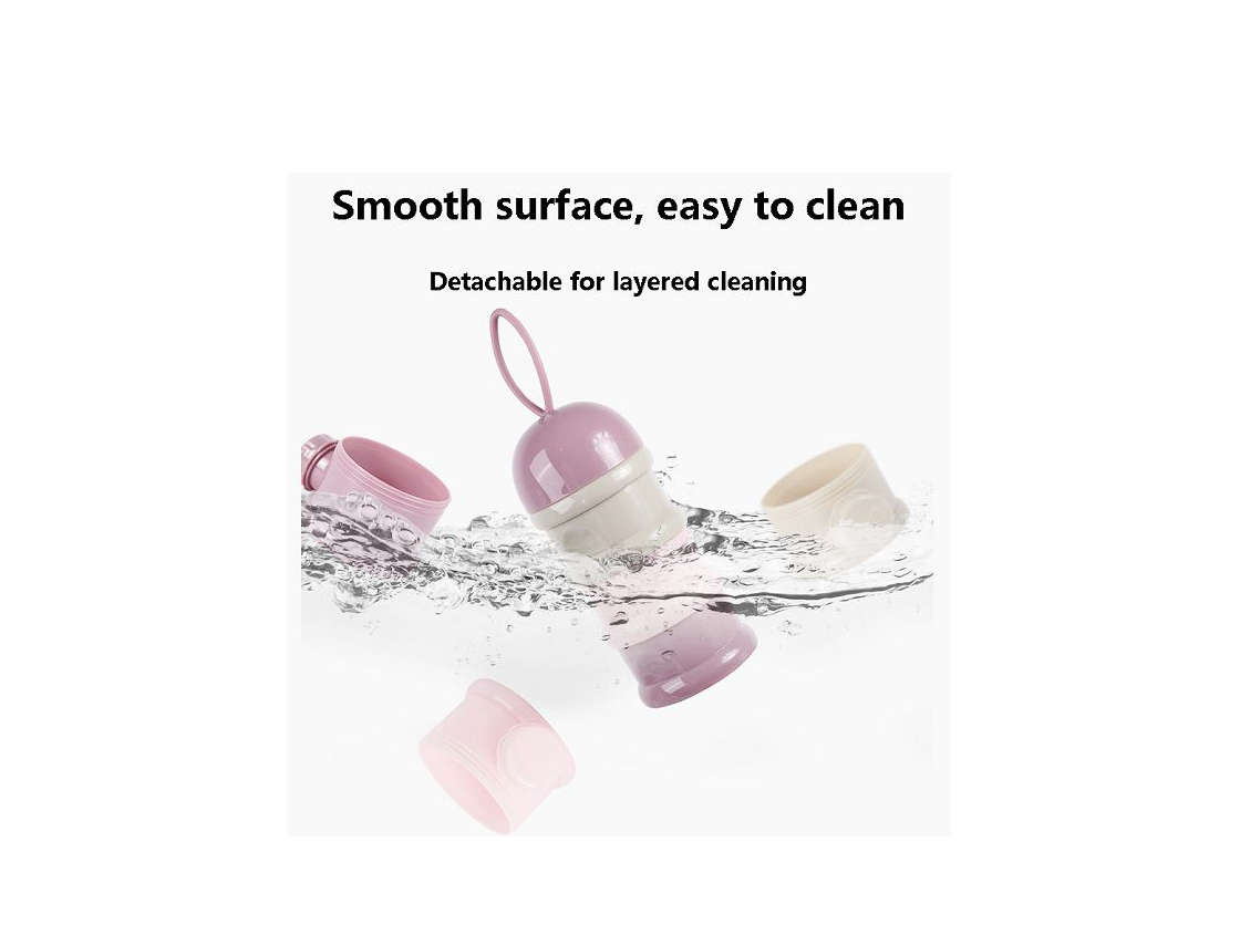 3 Layers portable baby milk powder formula dispenser storage case box