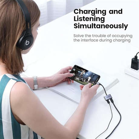 Ugreen - USB Type-C Dual Audio & Charging Adapter (15W PD, 2-in-1 Splitter) - Ugreen - USB Type-C...