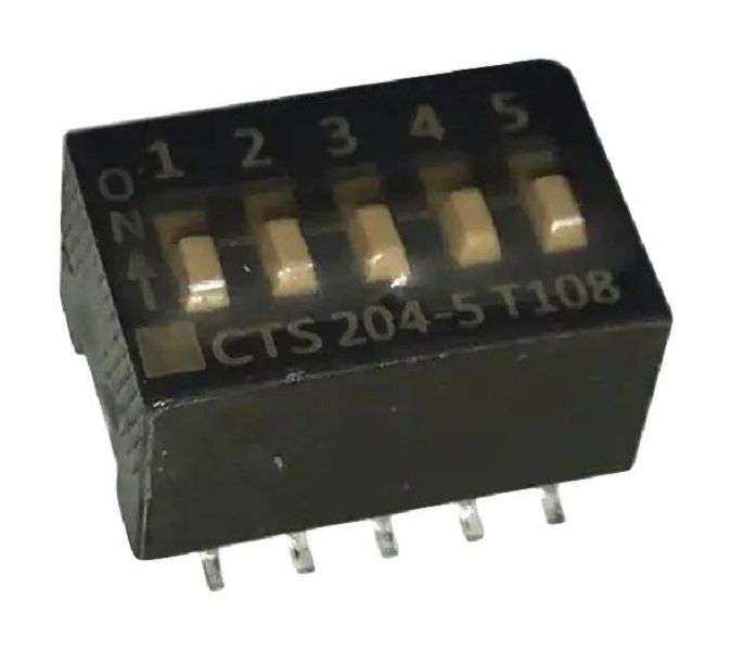 Cts (204-5ST) DIP / SIP Switch, SPST, 50 V, 100 mA