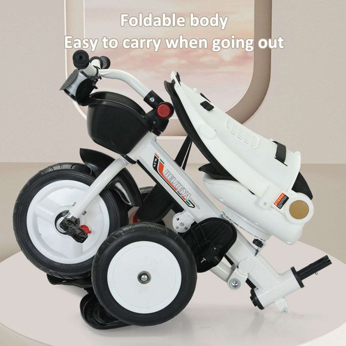 Heartdeco 4-in-1 Foldable Baby Tricycle Stroller