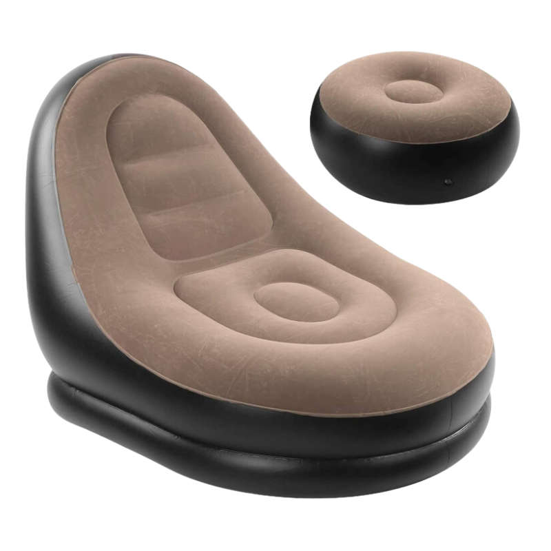 Inflatable Lazy Sofa with Foot Stool and Foot Pump